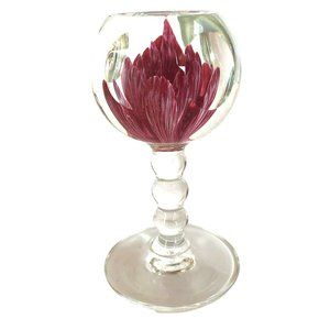 Perthshire Rare Footed Pink Floral Pedestal Rose Paperweight